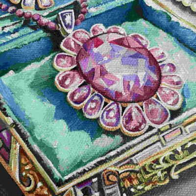 Acrylic painting on Canvas Sheet - Jewellery Box