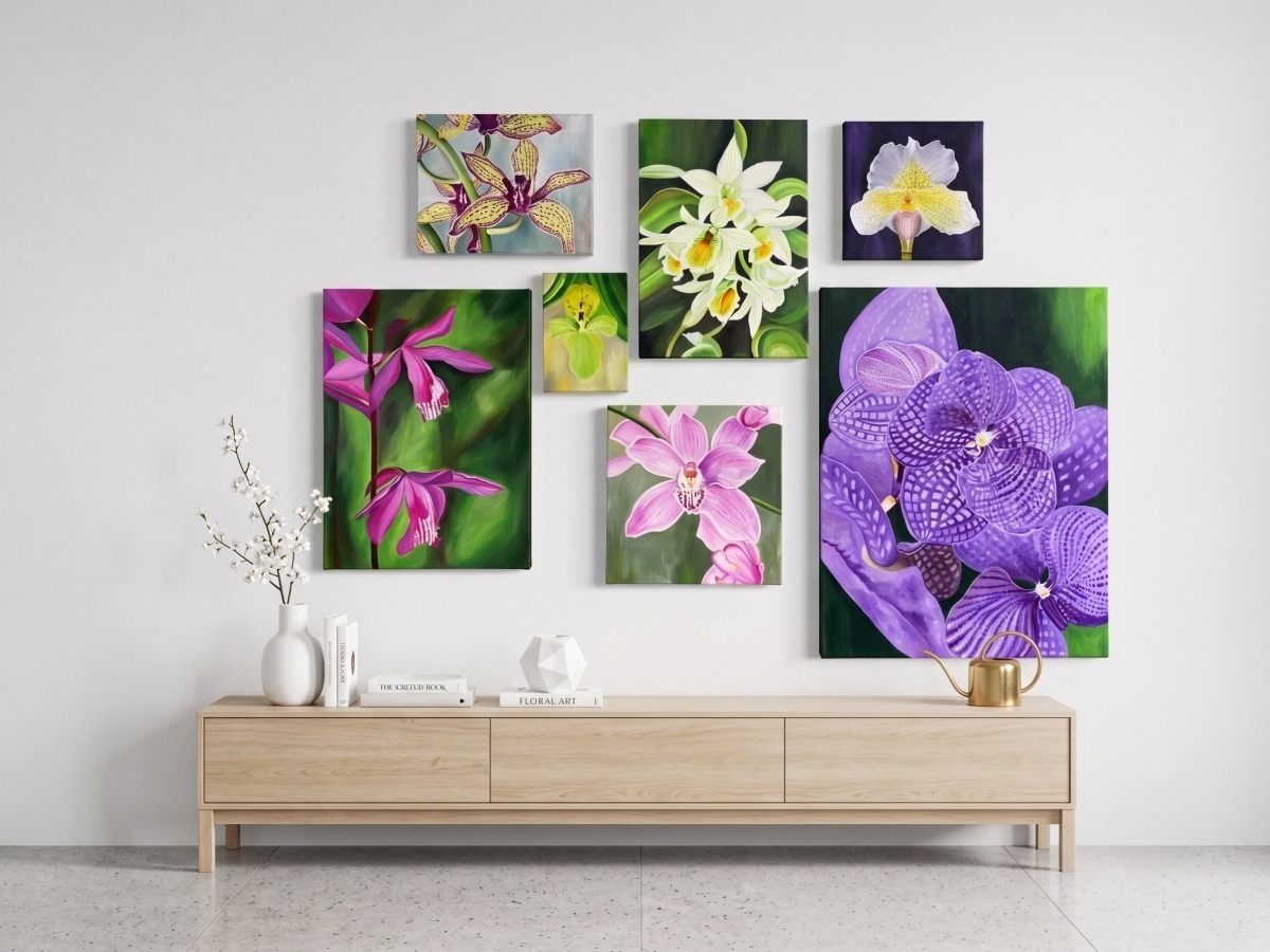Acrylic Paintings on Canvas - Orchids