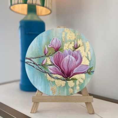Acrylic-canvas-painting-magnolias
