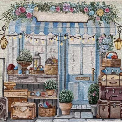 Acrylic painting on Canvas Sheet - Cafe