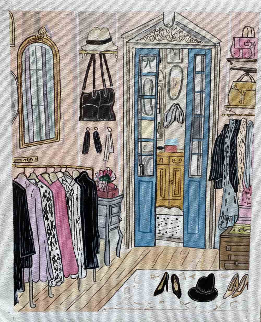 Acrylic Painting on Canvas Sheet - Closet