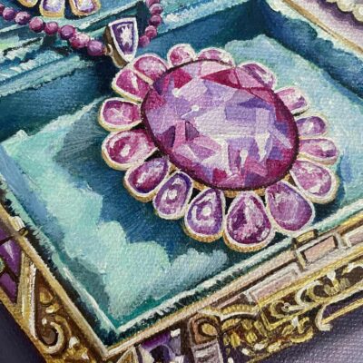 Acrylic painting on Canvas Sheet - Jewellery Box