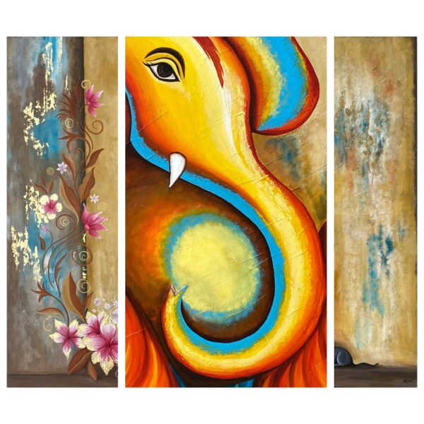 Acrylic-painting-on-canvas-Ganesha-2
