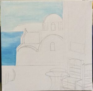 Acrylic-painting-on-canvas-Santorini-Greece-1