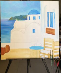 Acrylic-painting-on-canvas-Santorini-Greece-2