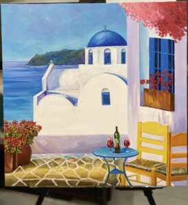 Acrylic-painting-on-canvas-Santorini-Greece-3
