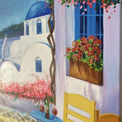 Acrylic Painting on Canvas - Santorini-Greece