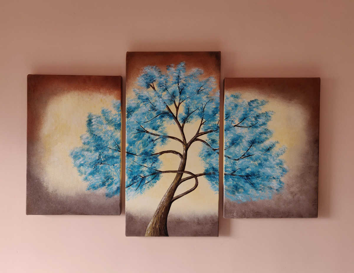 Acrylic Painting on Canvas - The Blue Tree