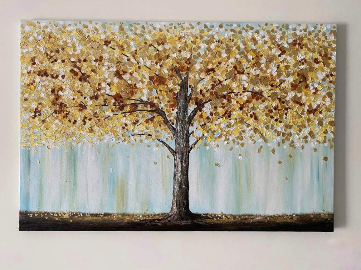 Acrylic Painting on Canvas - The Golden Tree | imagicArt