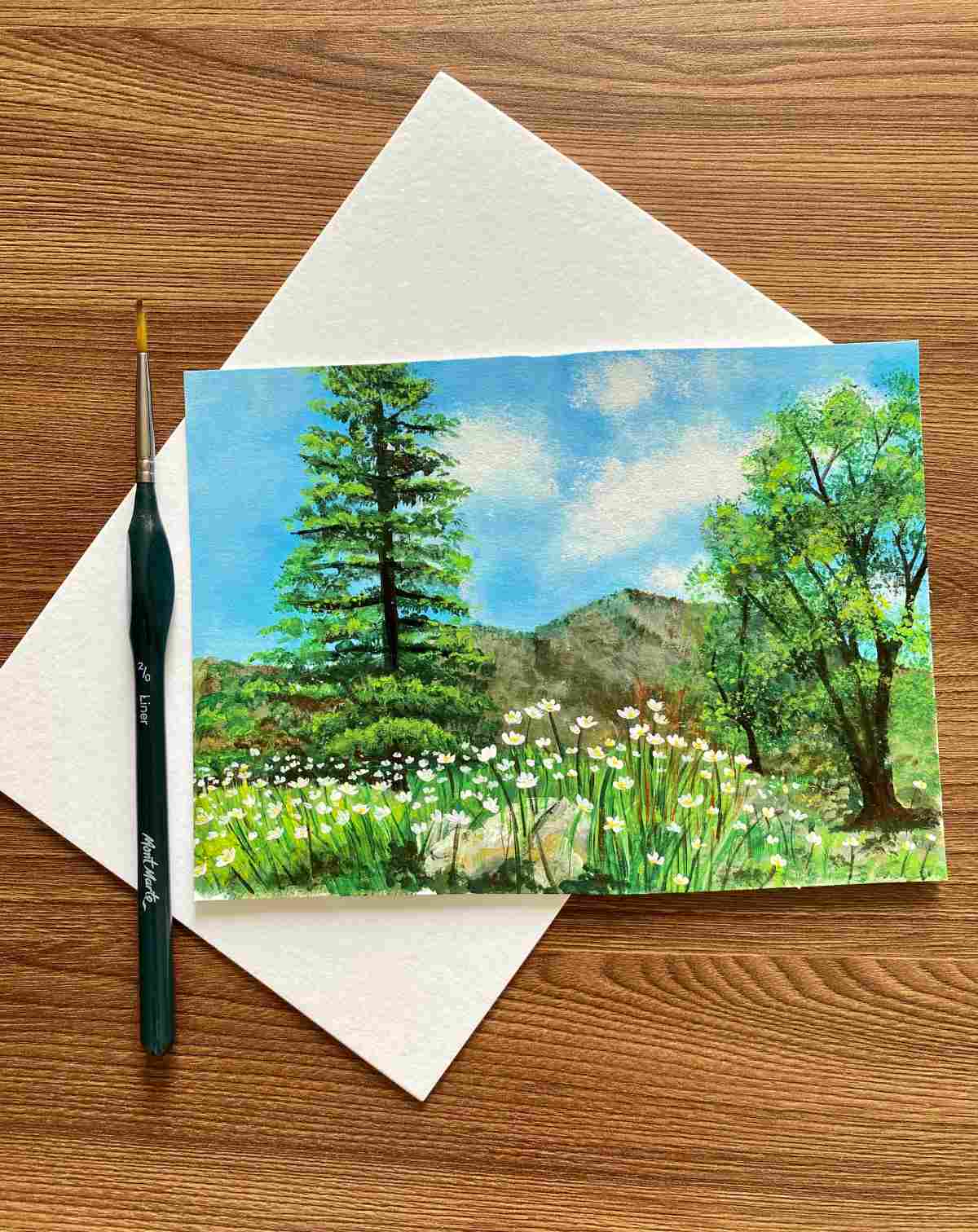 Miniature Landscape Painting - Cloud's end, Mussoorie, Uttarakhand