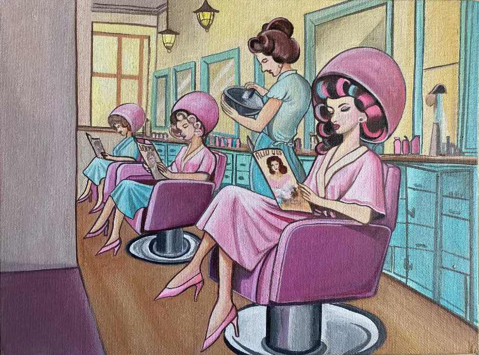Acrylic painting on Canvas - Salon