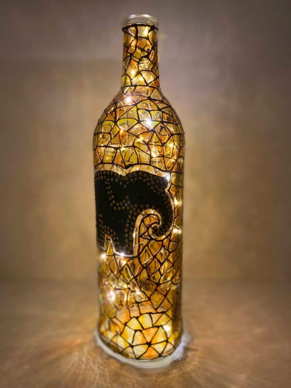 Hand Painted Elephant Bottle Lamp