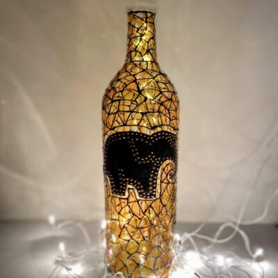 Hand Painted Elephant Bottle Lamp