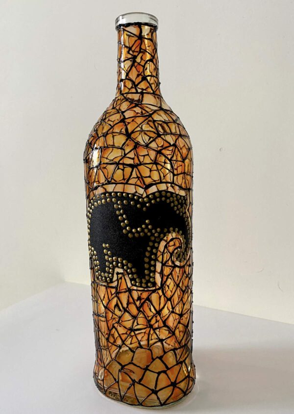 Hand Painted Elephant Bottle Lamp