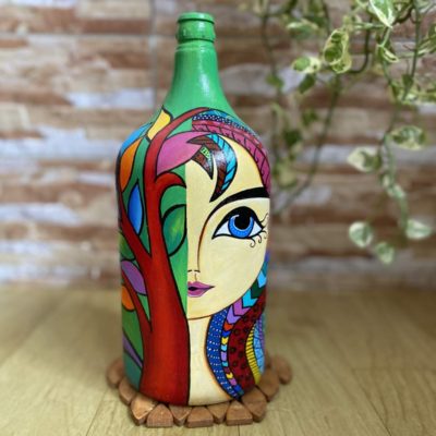 Hand-painted-glass-bottle-girl-1