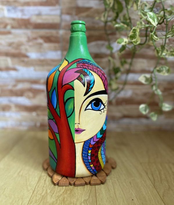 Hand-painted-glass-bottle-girl-1