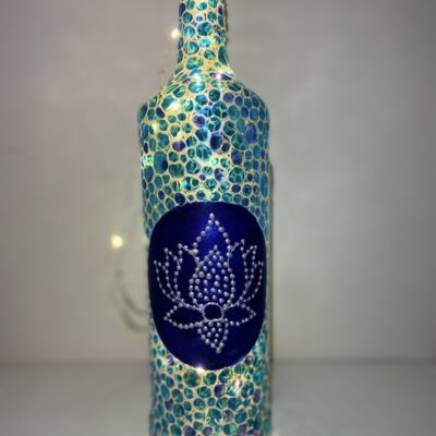 Hand Painted Lotus Bottle Lamp