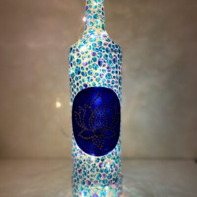 Hand Painted Lotus Bottle Lamp