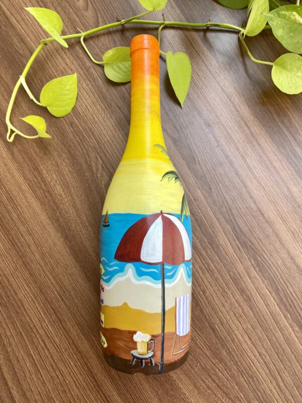 Hand Painted Recycled Bottle Decor - Goa