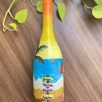 Hand Painted Recycled Bottle Decor - Goa