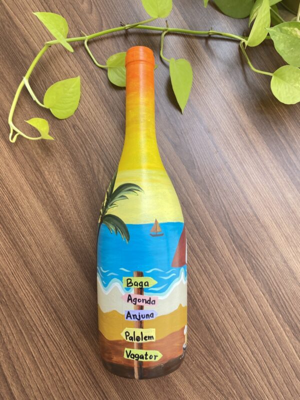 Hand Painted Recycled Bottle Decor - Goa