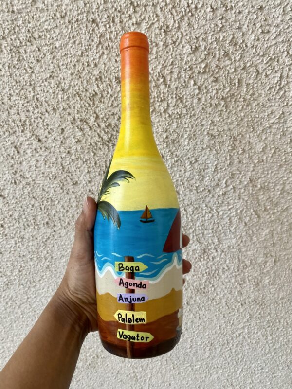 Hand Painted Recycled Bottle Decor - Goa