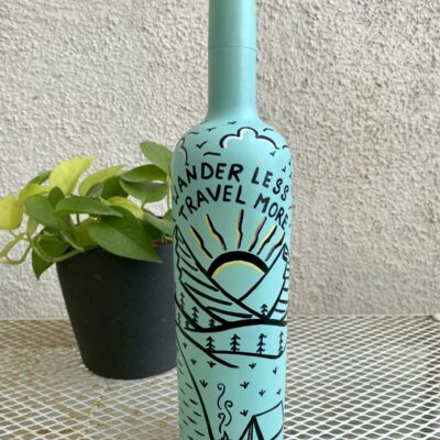 Hand Painted Recycled Bottle - Travel