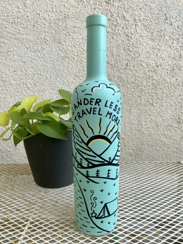 Hand Painted Recycled Bottle - Travel