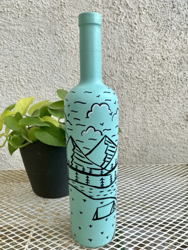 Hand Painted Recycled Bottle - Travel