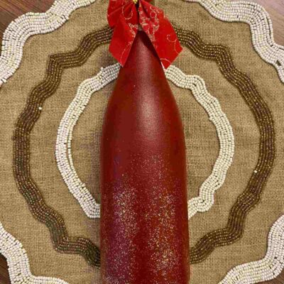Hand-painted-red-xmas-bottle-vase