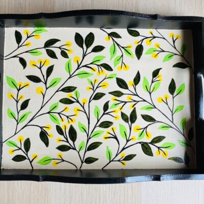 Hand Painted Serving Tray - Leaf pattern