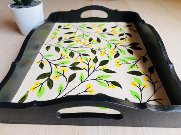 Hand Painted Serving Tray - Leaf pattern