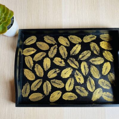 Hand Painted Serving Tray - Leaves