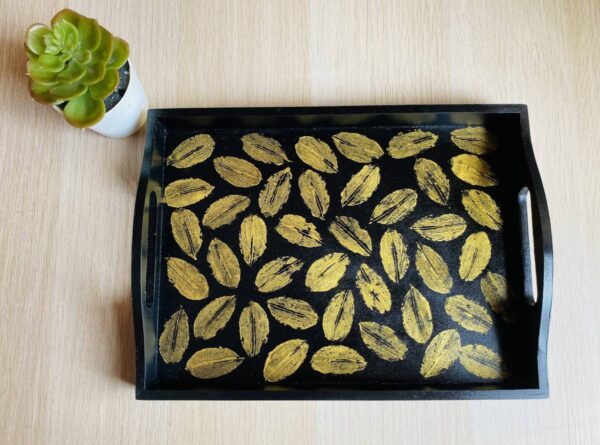 Hand Painted Serving Tray - Leaves