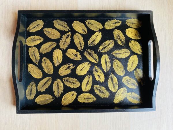 Hand Painted Serving Tray - Leaves