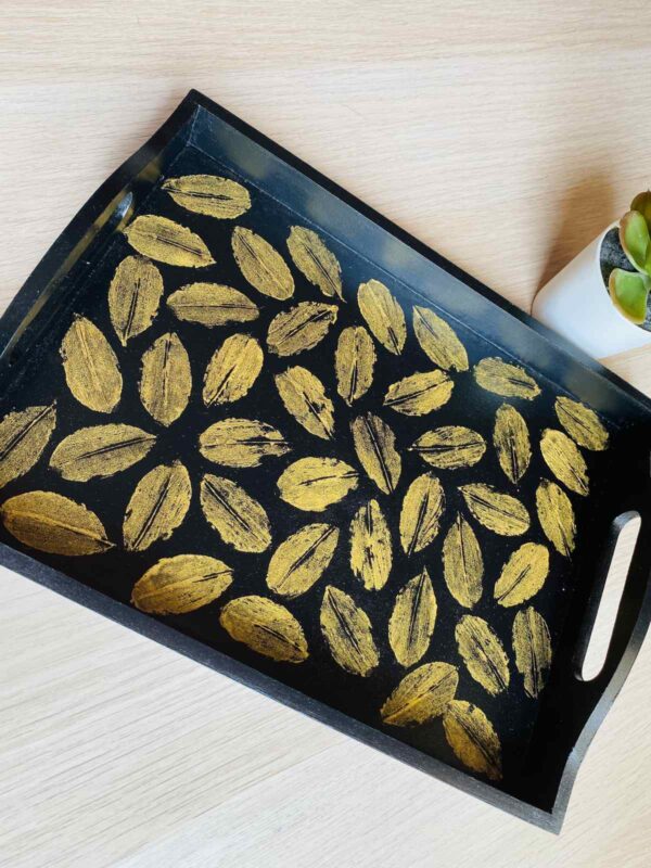 Hand Painted Serving Tray - Leaves