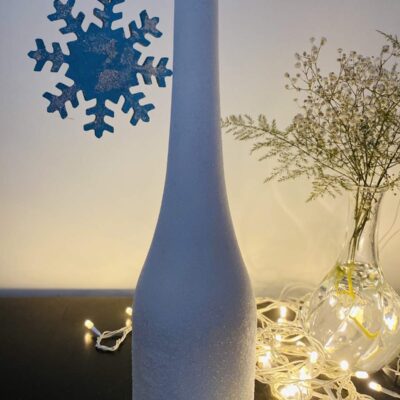 Hand-painted-white-xmas-bottle-vase