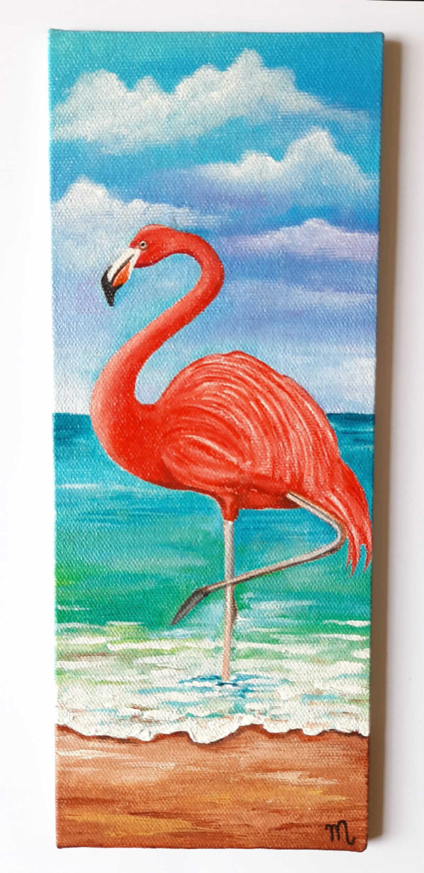 Mini Canvas Painting - Flamingo