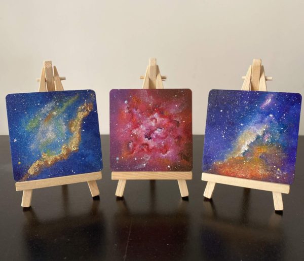 Miniature Galaxy Paintings - Set of 3