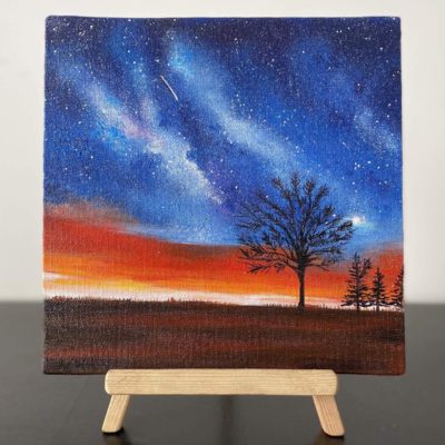 Mini Canvas Painting - Galaxy Sunset