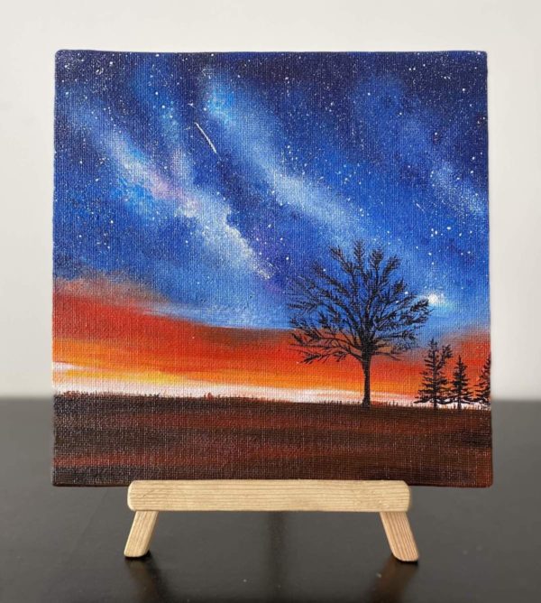 Mini Canvas Painting - Galaxy Sunset