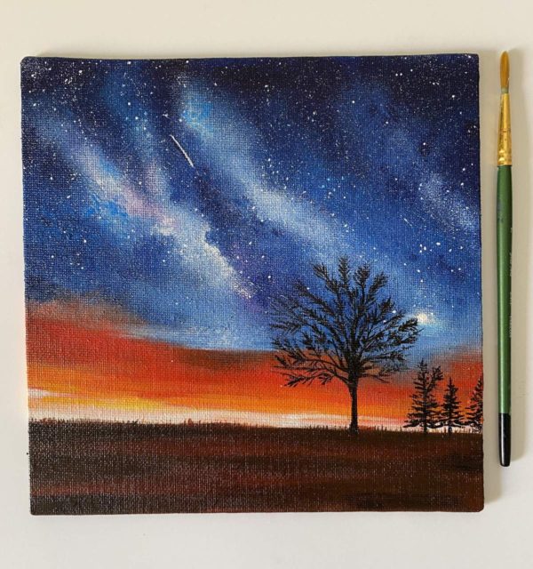 Mini Canvas Painting - Galaxy Sunset