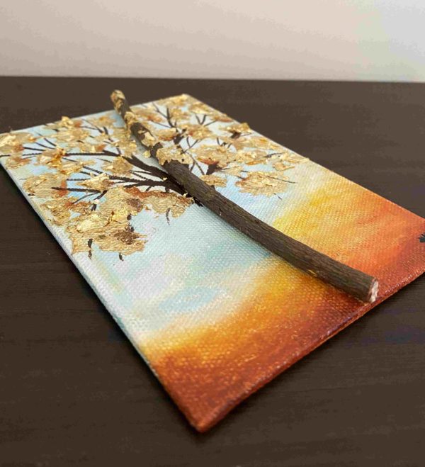 Mini Canvas Painting - Gold Leaf Tree