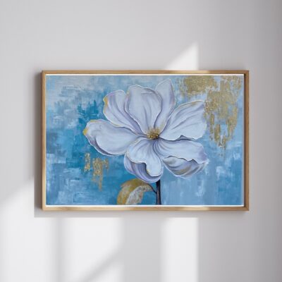 Textured Floral Acrylic Painting on Canvas